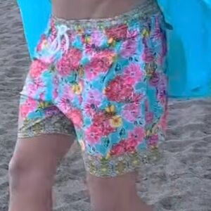 Antica Sartoria men’s lemon floral swim shorts NWt Large